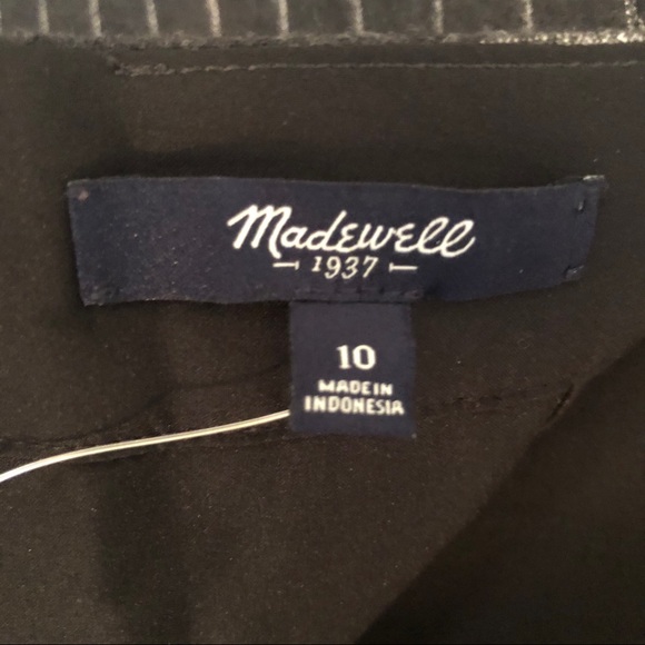 Madewell Asymmetrical Pinstriped Mini Skirt Sz 10 - Picture 6 of 7